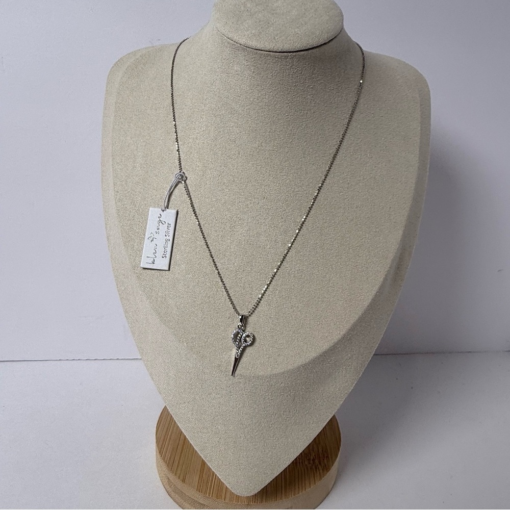 BLEU SAGE Sterling Silver 925 Scissor Necklace CZ Lobster Clasp Hairdresser Gift - Picture 3 of 9